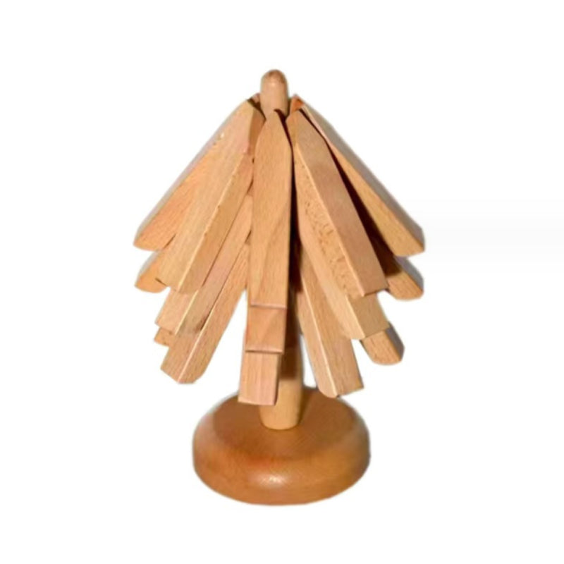 Natuurlijke Zwarte Walnoot Onderzetter Set – Opvouwbaar, Hittebestendig & Stijlvol voor Tafels-Tablewares-DeWoonVallei-Beuk-DeWoonVallei