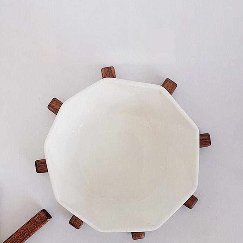 Natuurlijke Zwarte Walnoot Onderzetter Set – Opvouwbaar, Hittebestendig & Stijlvol voor Tafels-Tablewares-DeWoonVallei-DeWoonVallei