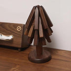 Natuurlijke Zwarte Walnoot Onderzetter Set – Opvouwbaar, Hittebestendig & Stijlvol voor Tafels-Tablewares-DeWoonVallei-DeWoonVallei