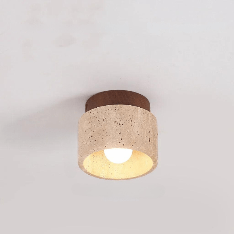 Natuursteen Plafondlamp – Luxe LED Verlichting voor Hal en Trapruimte-Home & Decor-DeWoonVallei-Bruin (klein)-3-kleurig Licht-DeWoonVallei