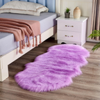 Nep Bont Schapenvacht Vloerkleed Zacht Pluche Antislip Gezellig-Bath Mats & Rugs-DeWoonVallei-60×120 cm-Lichtpaars-DeWoonVallei