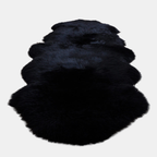 Nep Bont Schapenvacht Vloerkleed Zacht Pluche Antislip Gezellig-Bath Mats & Rugs-DeWoonVallei-60×120 cm-Zwart-DeWoonVallei