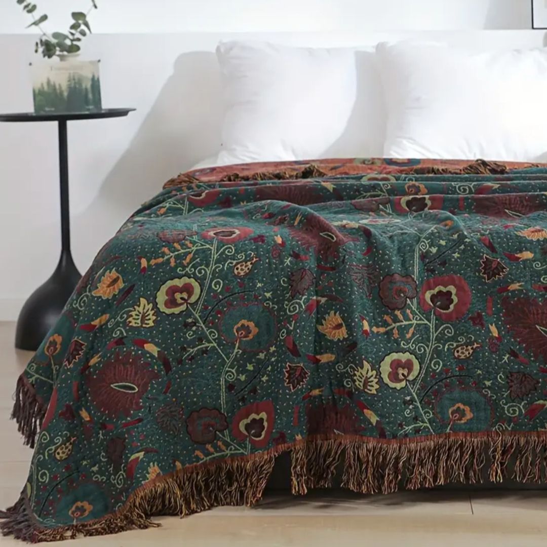 Night Flower Omkeerbare Deken - Dubbelzijdig Design & Elegante Bloemenstijl-Home & Garden-DeWoonVallei-DeWoonVallei