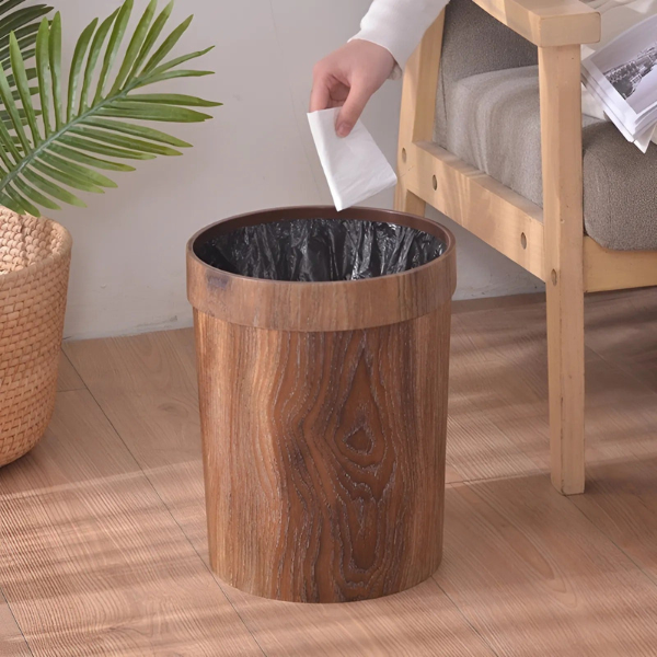 Noordische Houten Afvalbak Minimalistisch Design voor Huiselijke Netheid-Trash Bins & Waste Solutions-DeWoonVallei-DeWoonVallei