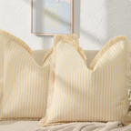 Nordic Gestreepte Katoenen Kussenhoes Zachte Textuur voor Gezellig Wonen-Cushions-DeWoonVallei-DeWoonVallei