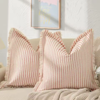 Nordic Gestreepte Katoenen Kussenhoes Zachte Textuur voor Gezellig Wonen-Cushions-DeWoonVallei-DeWoonVallei
