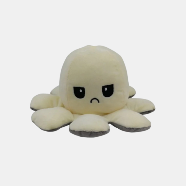 Omkeerbare Mini Octopus Knuffel Speelgoed Zacht Stemmingsveranderend Knuffeldier voor Kinderen en Volwassenen-Toys-DeWoonVallei-Grijs-Wit-DeWoonVallei