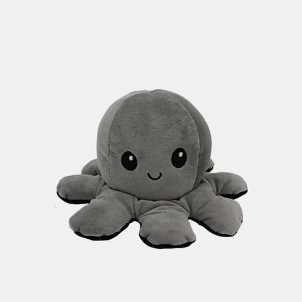 Omkeerbare Mini Octopus Knuffel Speelgoed Zacht Stemmingsveranderend Knuffeldier voor Kinderen en Volwassenen-Toys-DeWoonVallei-Grijs-Zwart-DeWoonVallei