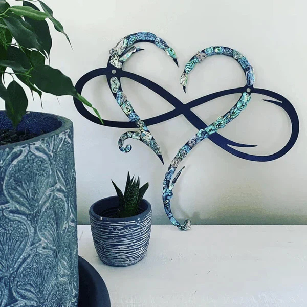 Oneindig Hart Wanddecoratie Elegante Handgemaakte Metaaldecoratie voor Eeuwige Liefde-Decoration-DeWoonVallei-Saffier-20 cm x 25 cm-DeWoonVallei
