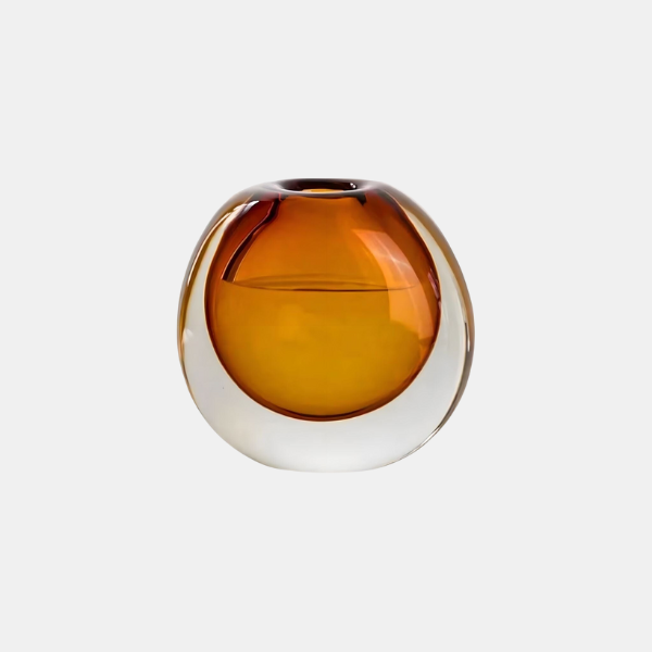 Opalescente Kristallen Glazen Vaas Modern Luxe Woondecoratie-Vase-DeWoonVallei-Oranje-Extra Klein-DeWoonVallei