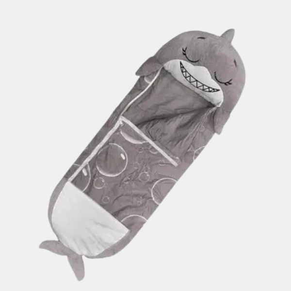 Opvouwbare Kinder Slaapzak Met Dierenvorm Zacht Comfort-Kids Bed-DeWoonVallei-Haai-135x50 cm-DeWoonVallei
