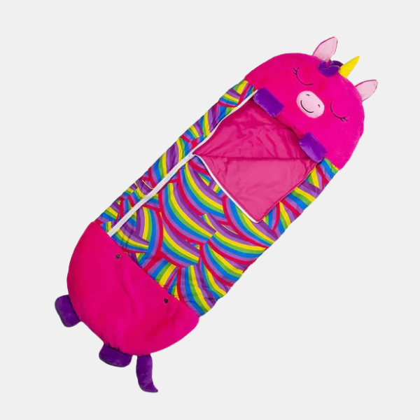 Opvouwbare Kinder Slaapzak Met Dierenvorm Zacht Comfort-Kids Bed-DeWoonVallei-Roze Eenhoorn-135x50 cm-DeWoonVallei