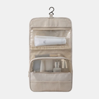 Opvouwbare Reistravel Cosmetica Tas met Haak Waterdicht en Ruim-Bathroom Accessories-DeWoonVallei-Beige-DeWoonVallei