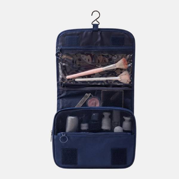 Opvouwbare Reistravel Cosmetica Tas met Haak Waterdicht en Ruim-Bathroom Accessories-DeWoonVallei-Blauw-DeWoonVallei