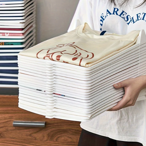 Opvouwbare kledingorganizer Stapelbare bakken voor nette en kreukvrije opslag-Closet Organizers-DeWoonVallei-Wit-DeWoonVallei