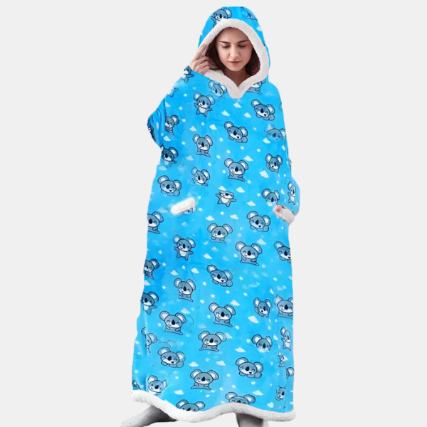 Oversized Hoodie Deken Flanellen Pullover met Zak voor Gezellige Warmte-Sleepwear-DeWoonVallei-Luiaard-120 cm-DeWoonVallei