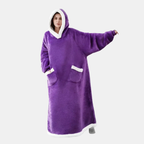 Oversized Hoodie Deken Flanellen Pullover met Zak voor Gezellige Warmte-Sleepwear-DeWoonVallei-Violet-120 cm-DeWoonVallei