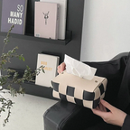 PU Leren Tissue Box Hoes Met Schakering Patroon Voor Stijlvolle Organisatie Thuis-tissue box cover-DeWoonVallei-Beige-DeWoonVallei