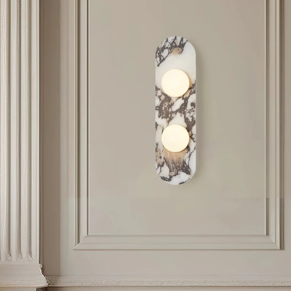 Perla Marmeren Wandlamp Elegante Opaline Sfeerverlichting Luxe Design-Wall Lights-DeWoonVallei-DeWoonVallei