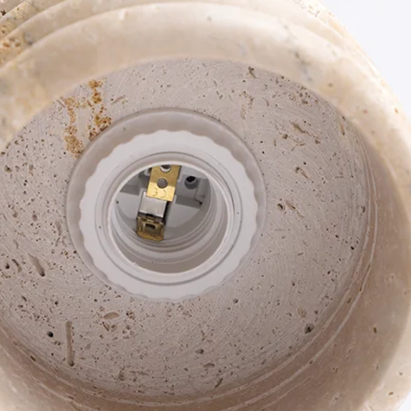 Plafondlamp van Natuursteen en Hout voor Warme Sfeerverlichting-Hanging Lamp-DeWoonVallei-DeWoonVallei