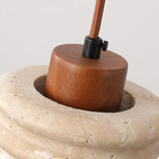 Plafondlamp van Natuursteen en Hout voor Warme Sfeerverlichting-Hanging Lamp-DeWoonVallei-DeWoonVallei