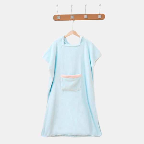 Pluche Comfortabele Badjas met Kap voor Ultiem Comfort en Warmte-bathrobe-DeWoonVallei-Blauw-DeWoonVallei