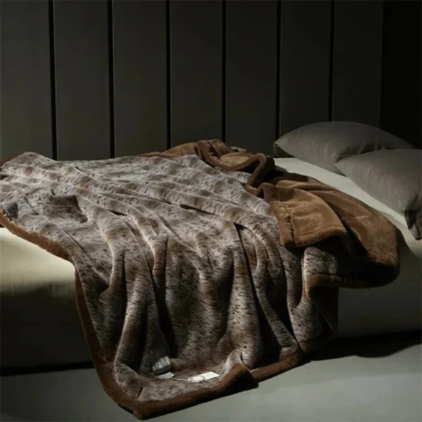 Pluche Gewogen Bont Deken Zacht Comfort voor Ontspanning-Fur Blanket-DeWoonVallei-Chocolade-200 x 230 cm-DeWoonVallei