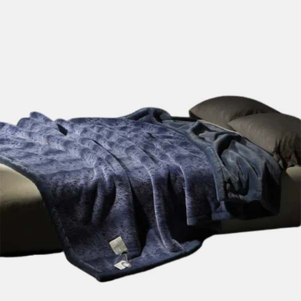 Pluche Gewogen Bont Deken Zacht Comfort voor Ontspanning-Fur Blanket-DeWoonVallei-Marineblauw-200 x 230 cm-DeWoonVallei