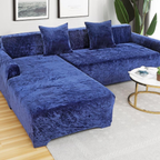 Pluche Velours Hoes voor Hoekbank Zacht Comfort & Elegante Bescherming-Slipcovers-DeWoonVallei-1-Zits 90-140 cm-Marineblauw-DeWoonVallei