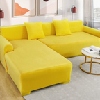 Pluche Velours Hoes voor Hoekbank Zacht Comfort & Elegante Bescherming-Slipcovers-DeWoonVallei-1-Zits 90-140 cm-YellowGeel-DeWoonVallei
