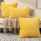 Pluche Wolk Kussenhoes Zachte Fluwelen Comfort en Elegante Stijl-Cushion Cover-DeWoonVallei-Geel-30x50cm-DeWoonVallei