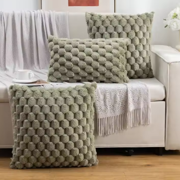 Pluche Wolk Kussenhoes Zachte Fluwelen Comfort en Elegante Stijl-Cushion Cover-DeWoonVallei-Groen-30x50cm-DeWoonVallei