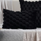 Pluche Wolk Kussenhoes Zachte Fluwelen Comfort en Elegante Stijl-Cushion Cover-DeWoonVallei-Zwart-30x50cm-DeWoonVallei