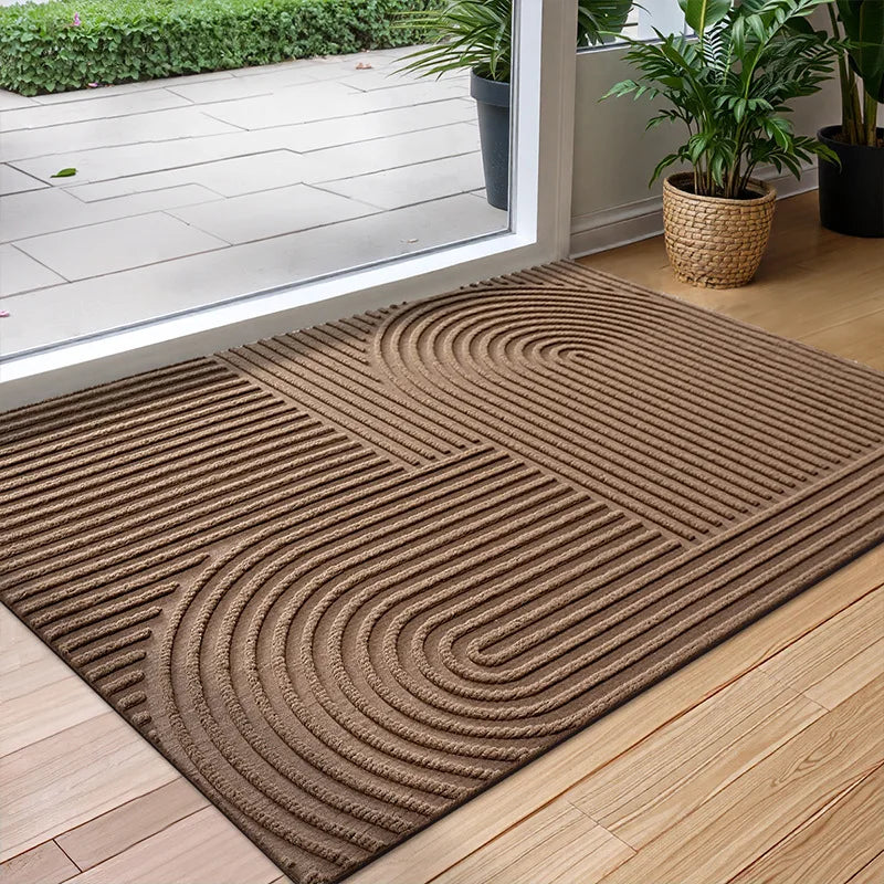 Polyester Rubber Deurmat met Antislip en Waterabsorberende Eigenschappen voor Binnen en Buiten-DeWoonVallei-Bruin-45cm x 75cm-A-DeWoonVallei