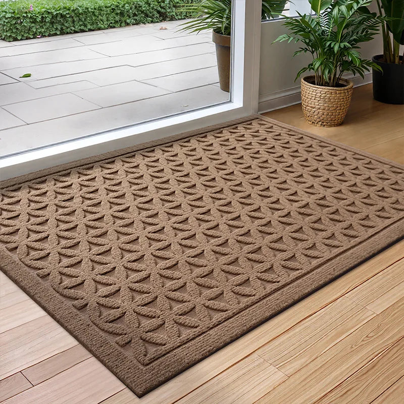 Polyester Rubber Deurmat met Antislip en Waterabsorberende Eigenschappen voor Binnen en Buiten-DeWoonVallei-Bruin-45cm x 75cm-B-DeWoonVallei