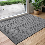 Polyester Rubber Deurmat met Antislip en Waterabsorberende Eigenschappen voor Binnen en Buiten-DeWoonVallei-Grijs-45cm x 75cm-B-DeWoonVallei