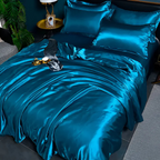 Premium Beddenset in Zijde-look met Zacht Aanvoelen voor Luxe Comfort-Bed Sheets-DeWoonVallei-Lichtblauw-150 x 200 cm-DeWoonVallei