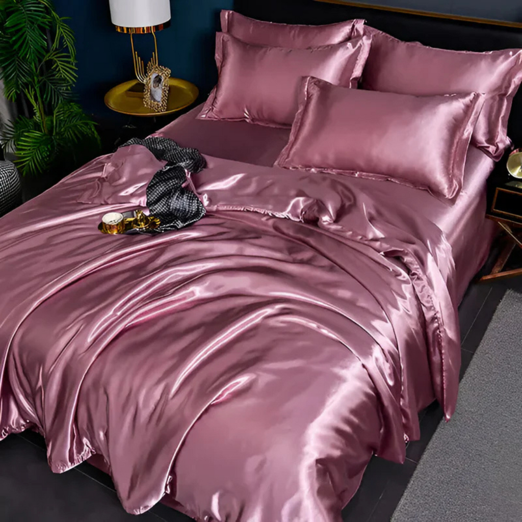 Premium Beddenset in Zijde-look met Zacht Aanvoelen voor Luxe Comfort-Bed Sheets-DeWoonVallei-Roze-150 x 200 cm-DeWoonVallei