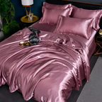 Premium Beddenset in Zijde-look met Zacht Aanvoelen voor Luxe Comfort-Bed Sheets-DeWoonVallei-Roze-150 x 200 cm-DeWoonVallei