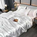 Premium Beddenset in Zijde-look met Zacht Aanvoelen voor Luxe Comfort-Bed Sheets-DeWoonVallei-Wit-150 x 200 cm-DeWoonVallei
