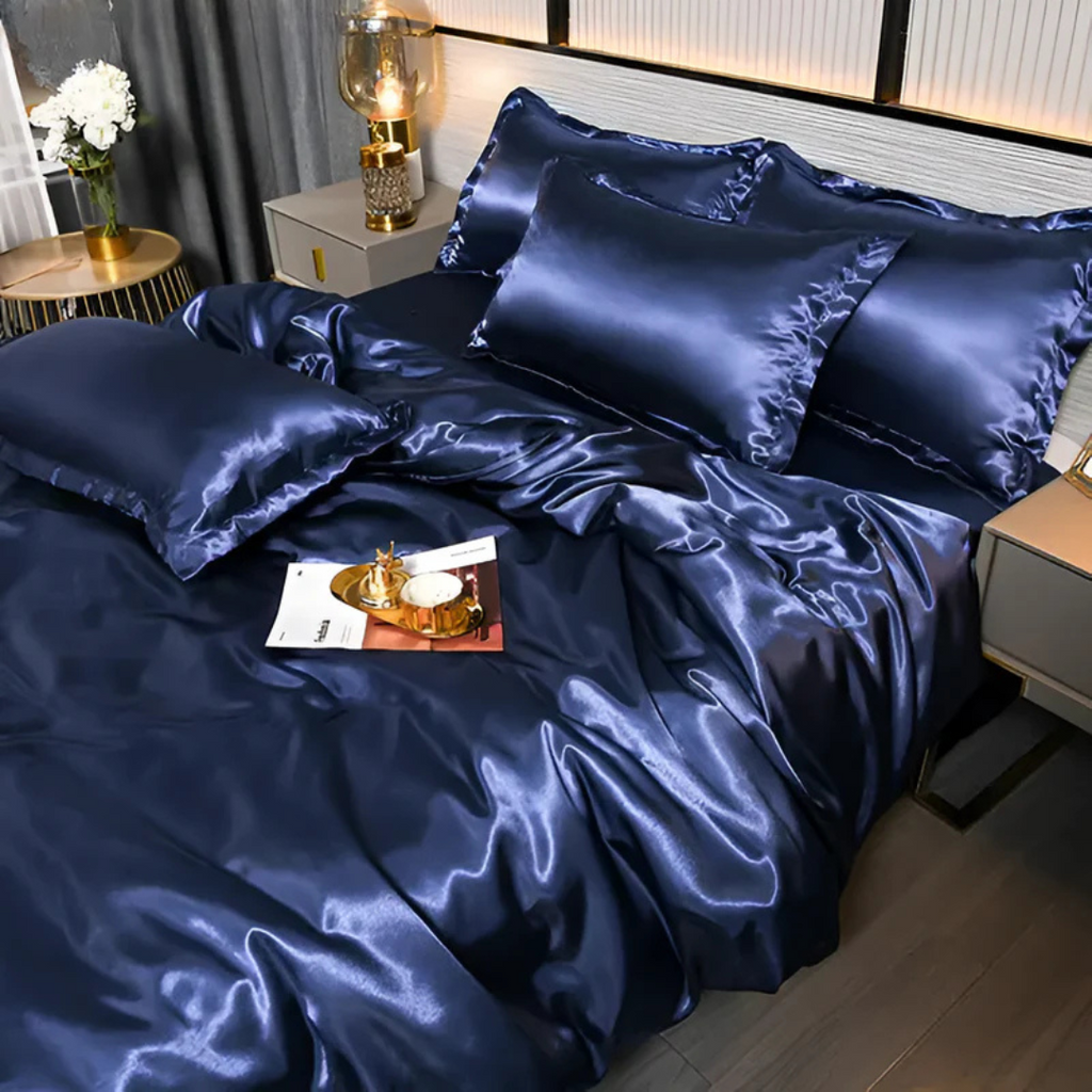 Premium Beddenset in Zijde-look met Zacht Aanvoelen voor Luxe Comfort-Bed Sheets-DeWoonVallei-Zeegroen-150 x 200 cm-DeWoonVallei