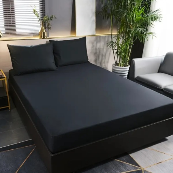 Premium Comfort Hoeslaken Set Zachte Ademende Stof voor een Rustige Slaap-Bed Sheets-DeWoonVallei-Zwart-90×200 cm-DeWoonVallei