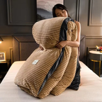 Premium Fluwelen Fleece Beddenset Zacht, Warm & Gezellig Dekbedovertrek voor Diepe Slaapcomfort-Bedding-DeWoonVallei-Beige-150x200cm including 2 pillow covers-DeWoonVallei