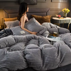 Premium Fluwelen Fleece Beddenset Zacht, Warm & Gezellig Dekbedovertrek voor Diepe Slaapcomfort-Bedding-DeWoonVallei-DeWoonVallei