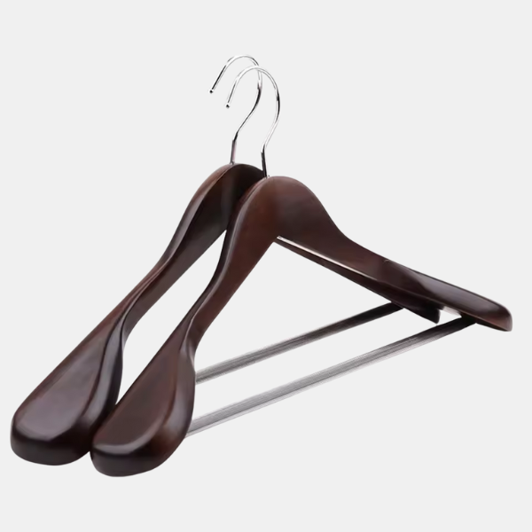 Premium Houten Kledinghangers Elegante Ontwerp voor Klerenkast Organisatie-Hangers in clothing-DeWoonVallei-Walnoot-DeWoonVallei