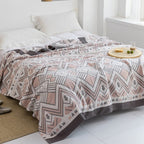 Premium Katoenen Deken met Japans Design – Elegante Warmte & Luxe Comfort voor Thuis-Blankets-DeWoonVallei-Azteekse roos-150x200cm-DeWoonVallei