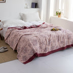 Premium Katoenen Deken met Japans Design – Elegante Warmte & Luxe Comfort voor Thuis-Blankets-DeWoonVallei-Bloemenroze-150x200cm-DeWoonVallei