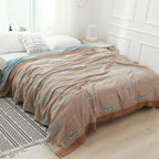 Premium Katoenen Deken met Japans Design – Elegante Warmte & Luxe Comfort voor Thuis-Blankets-DeWoonVallei-Vis Rosa-150x200cm-DeWoonVallei