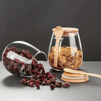Premium Koffie- en Thee Bewaarpot Glas met Bamboedeksel voor Versheid-Food Storage Containers-DeWoonVallei-DeWoonVallei