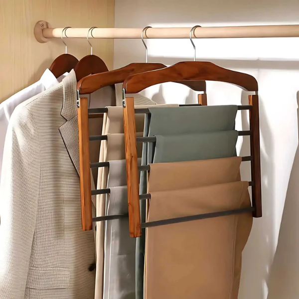 Premium Multi-Tier Kledinghanger Ruimtebesparend, Anti-Kreukontwerp-Hangers in clothing-DeWoonVallei-Noten-DeWoonVallei